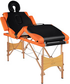 Stół, łóżko do masażu 4-segmentowe drewniane dwukolorowe