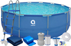 Basen ogrodowy stelażowy 450x122cm ZESTAW 18w1