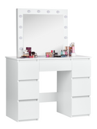 Cosmetic dressing table with LED mirror