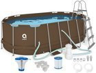 Basen ogrodowy stelażowy 427x275x100cm ZESTAW 16w1
